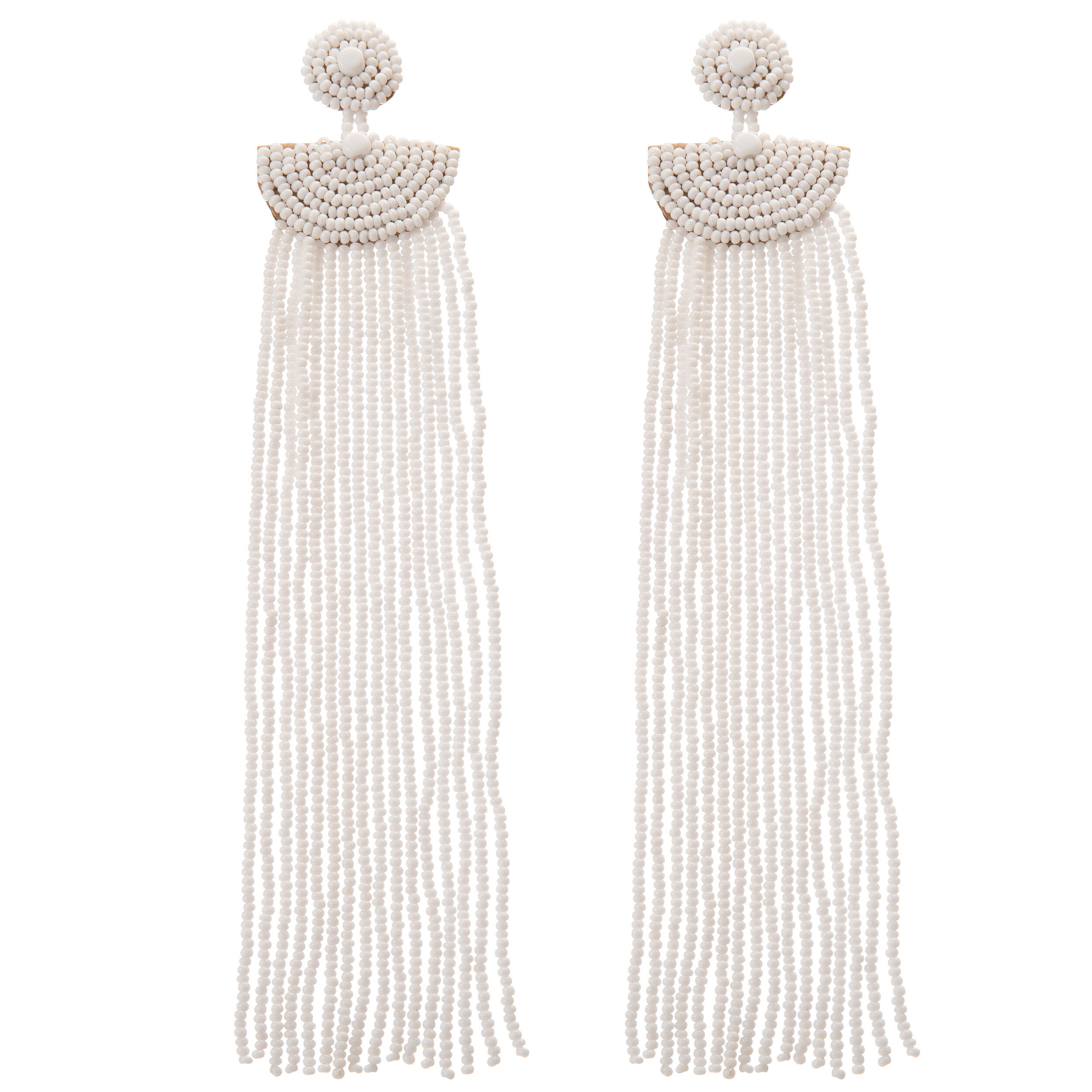 Kifungo long white tassel earrings Jewellery Tate Shop Tate